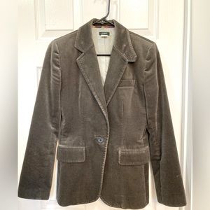 J Crew gunmetal grey velveteen blazer